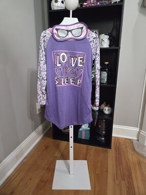 Sleep On It Purple & Pink 'Love to Sleep' Long-Sleeve Nightgown with Eye Mask